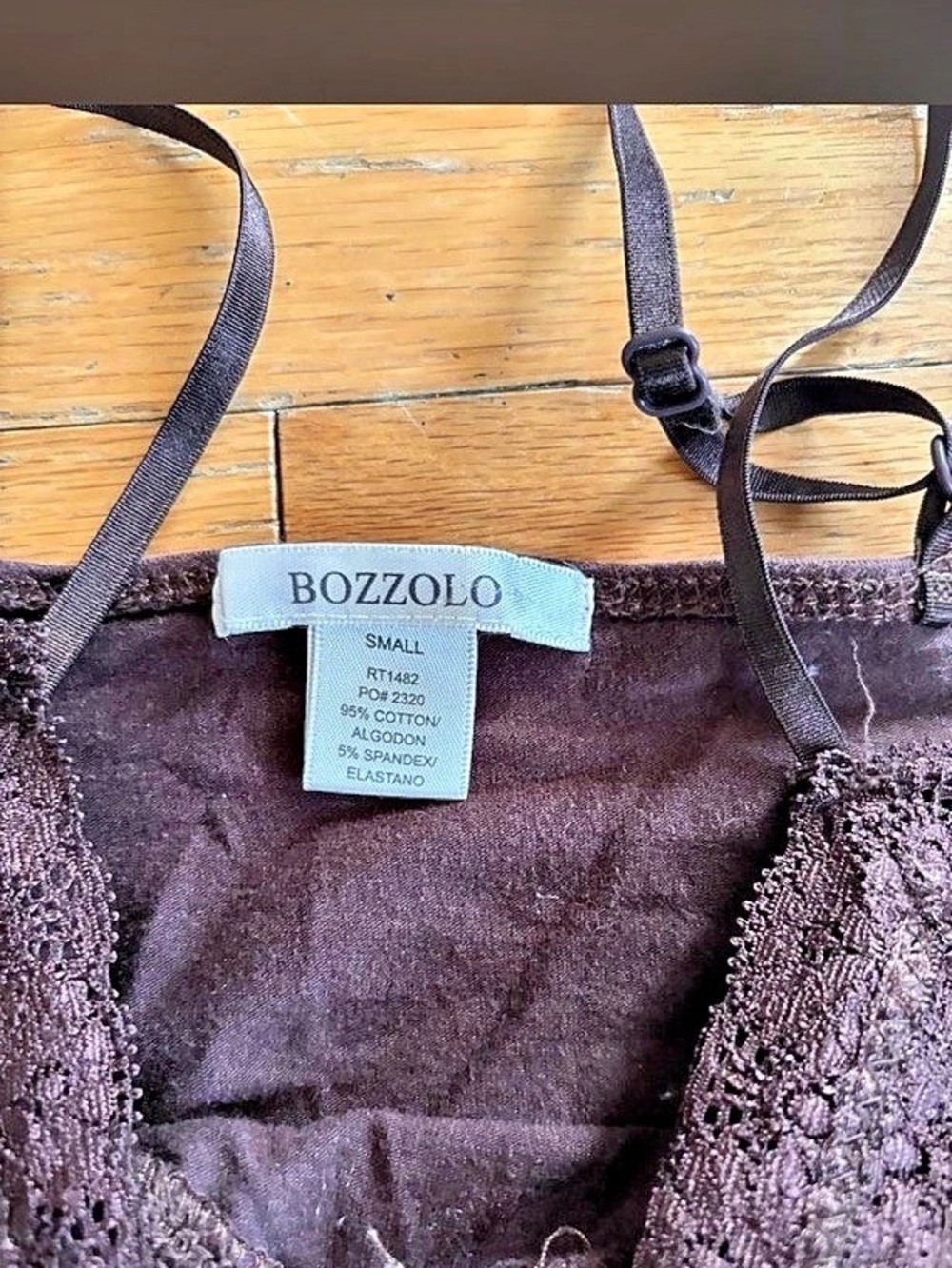 BOZZOLO Lace Trim Mini Dress in Brown Size Small - Picture 2 of 5